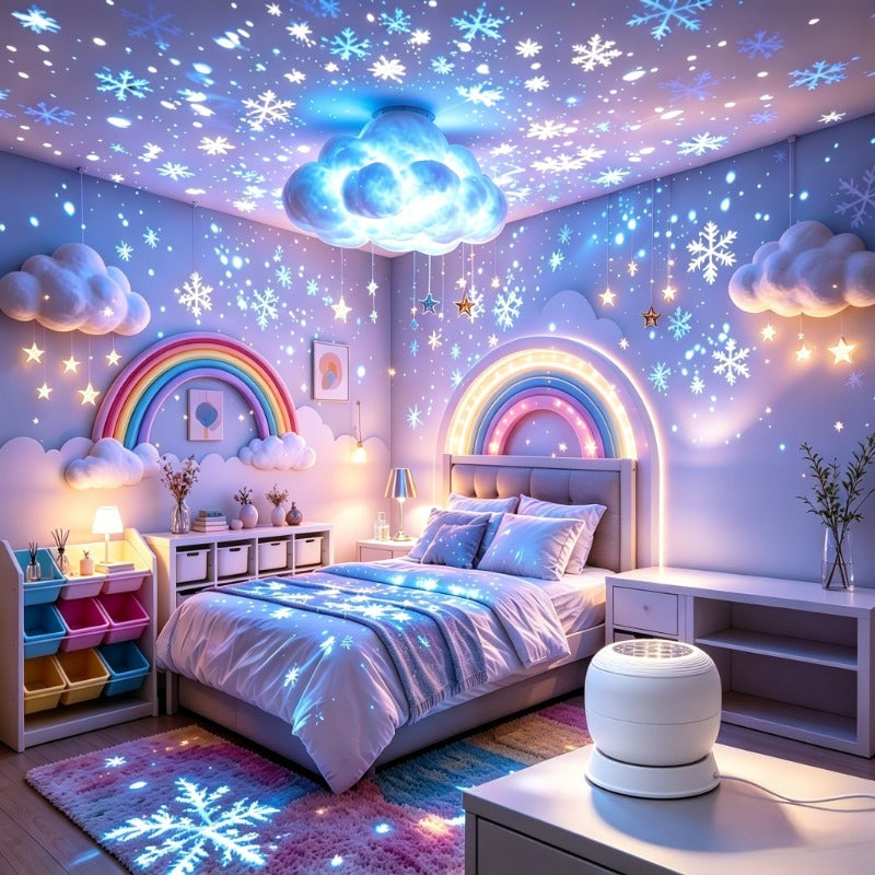 Projecteur LED de flocons de neige avec rotation à 360 degrés