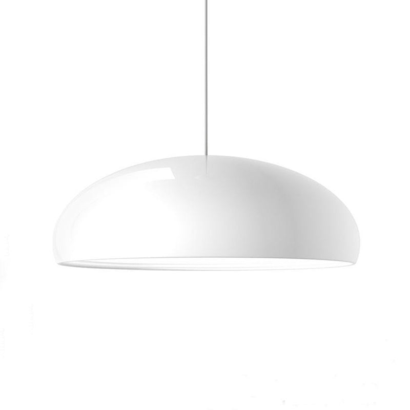 Lampa wisząca półkulista metalowa