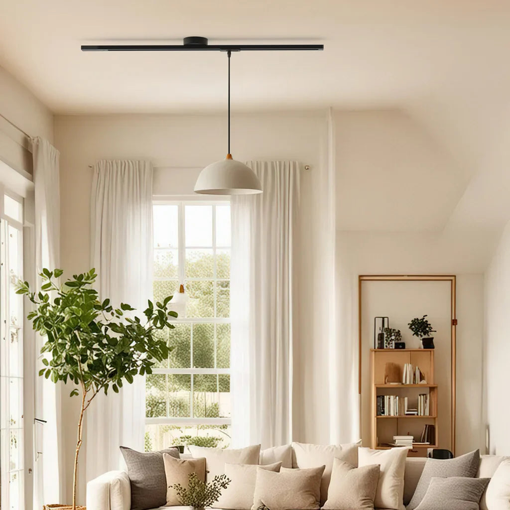 Verstelbare plafondrailhouder voor hanglamp