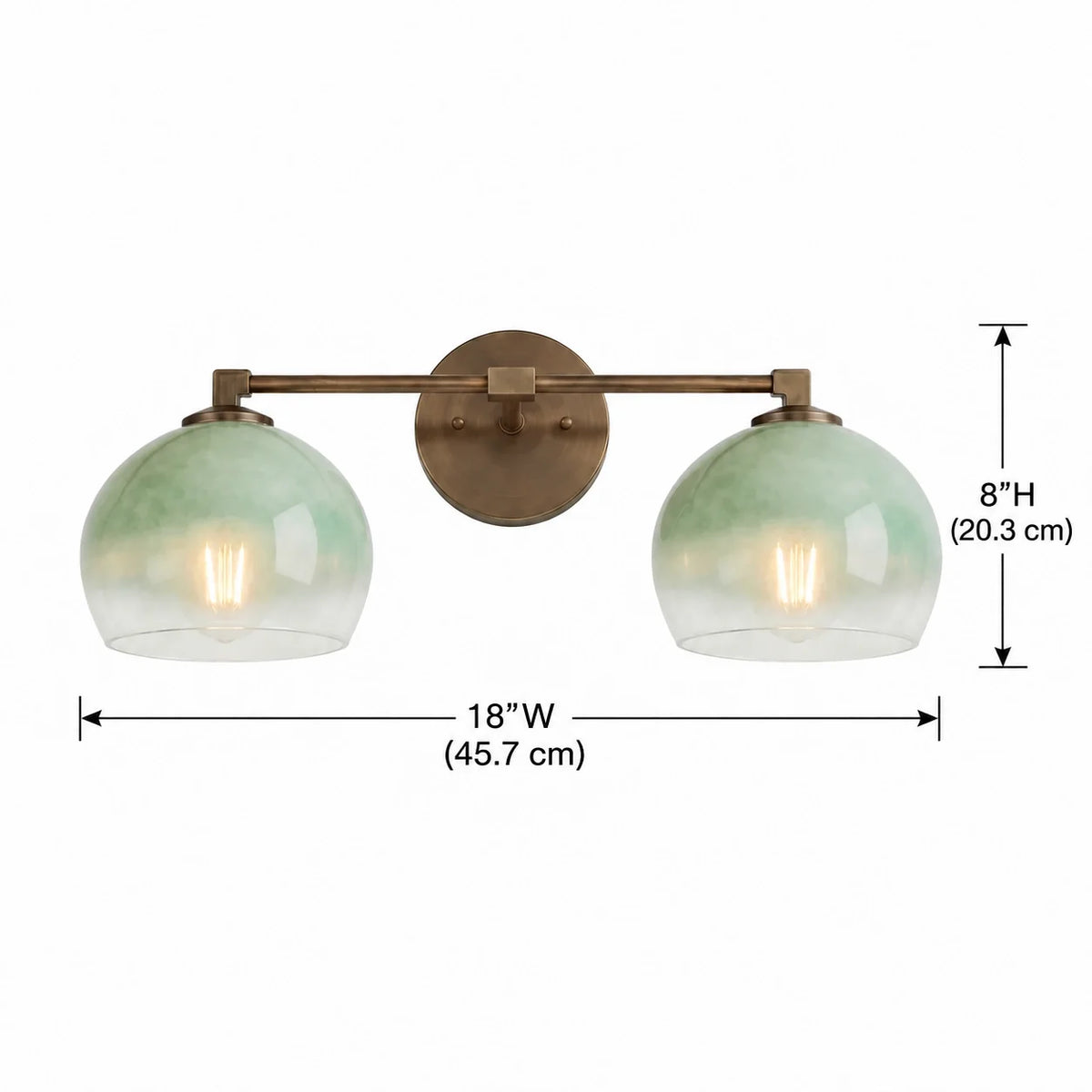 Moderne glazen badkamerwandlamp
