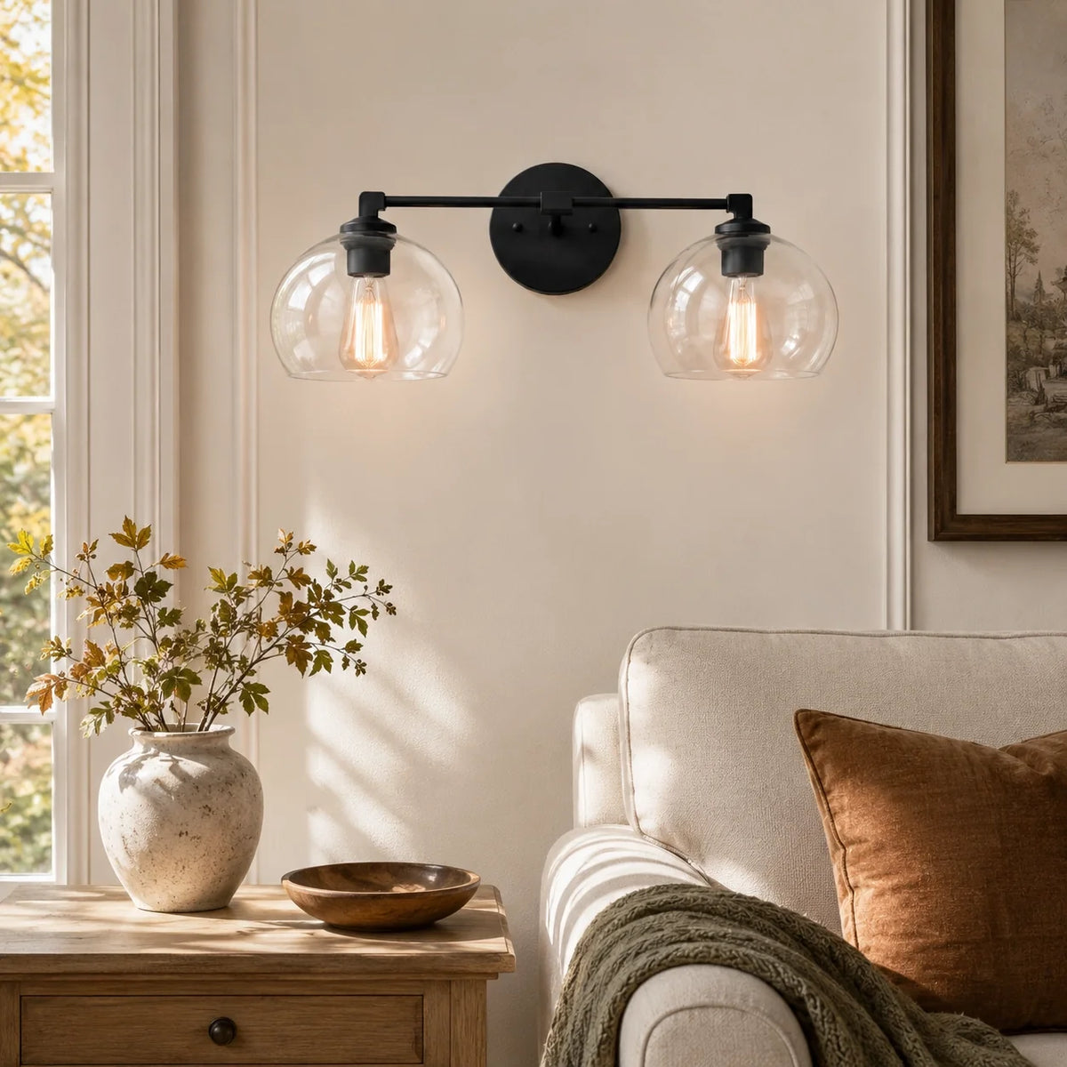 Moderne glazen badkamerwandlamp