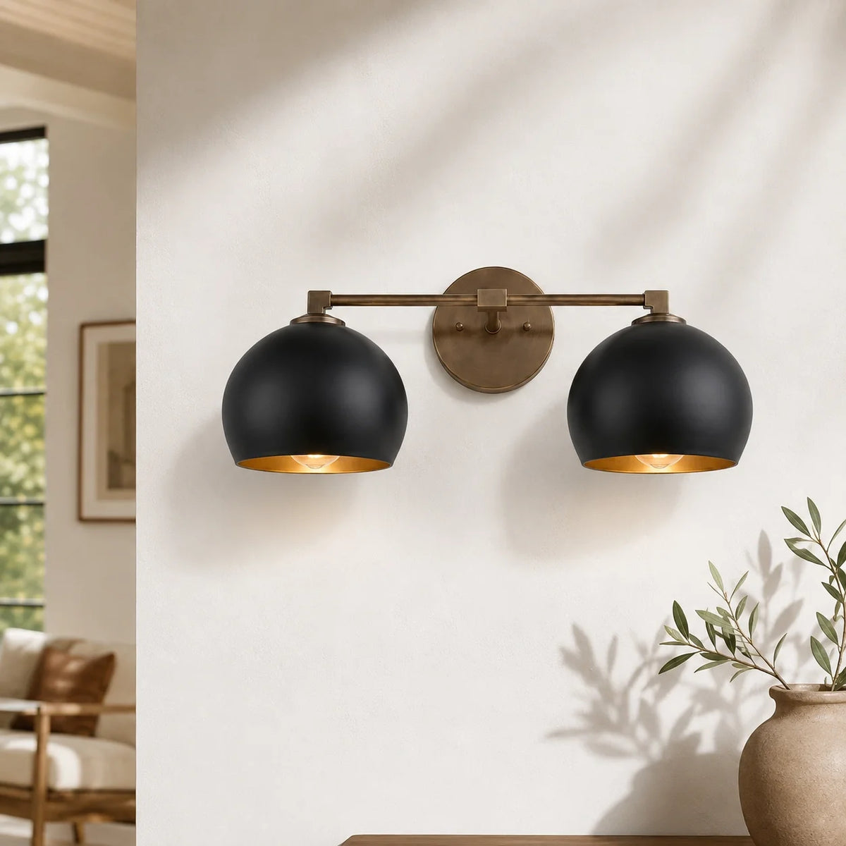 Moderne glazen badkamerwandlamp