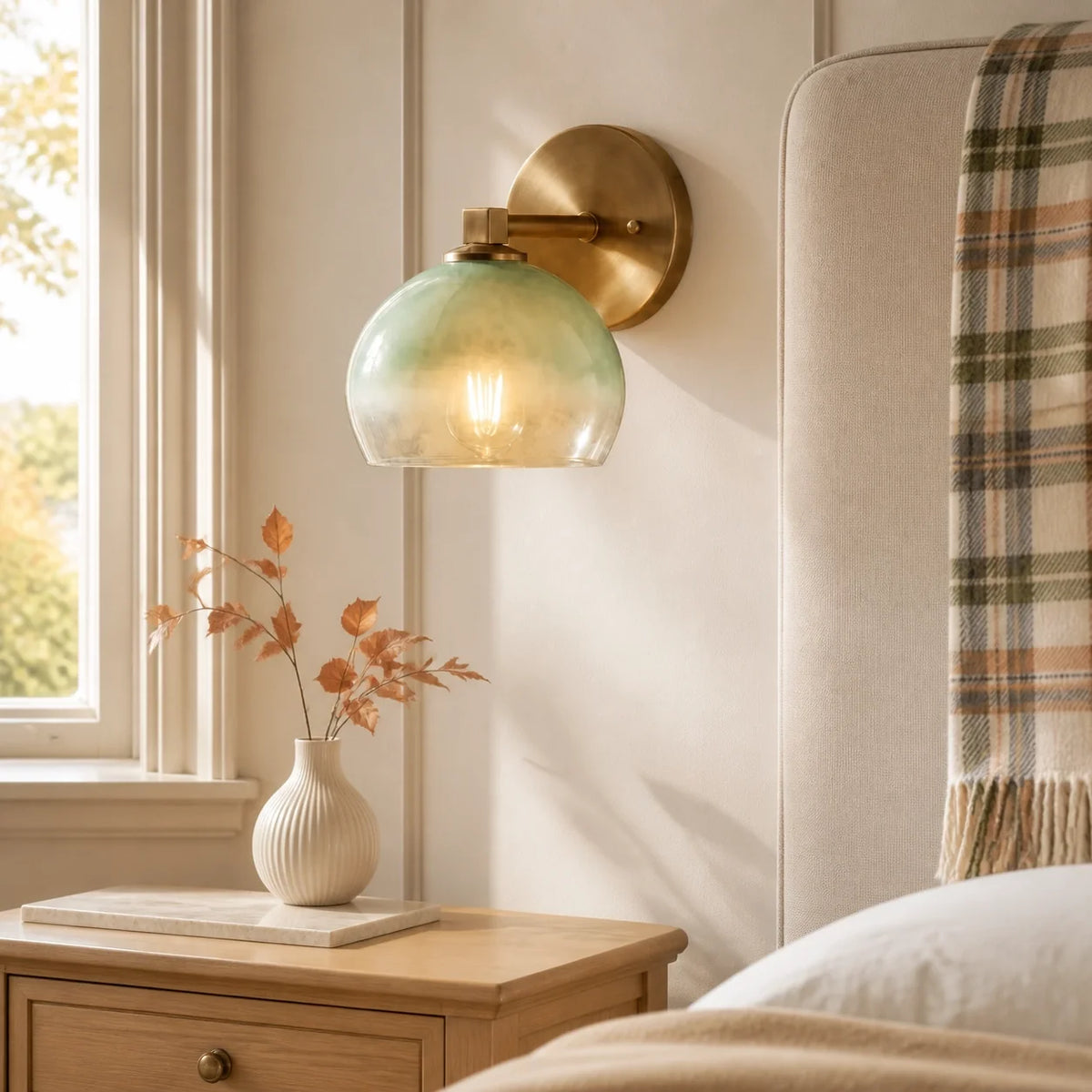 Moderne glazen badkamerwandlamp