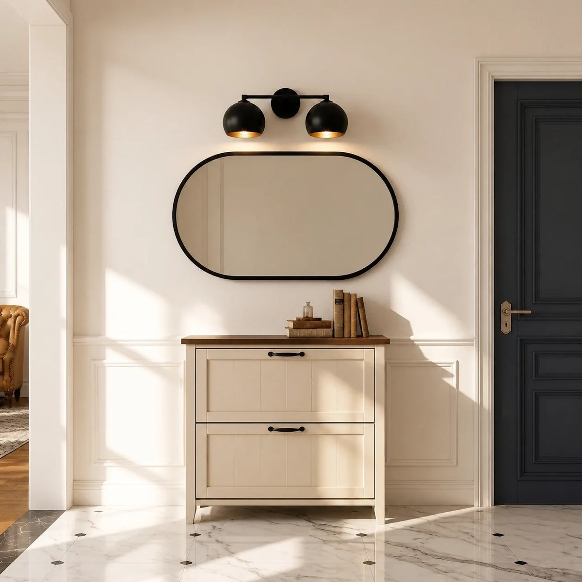 Moderne glazen badkamerwandlamp