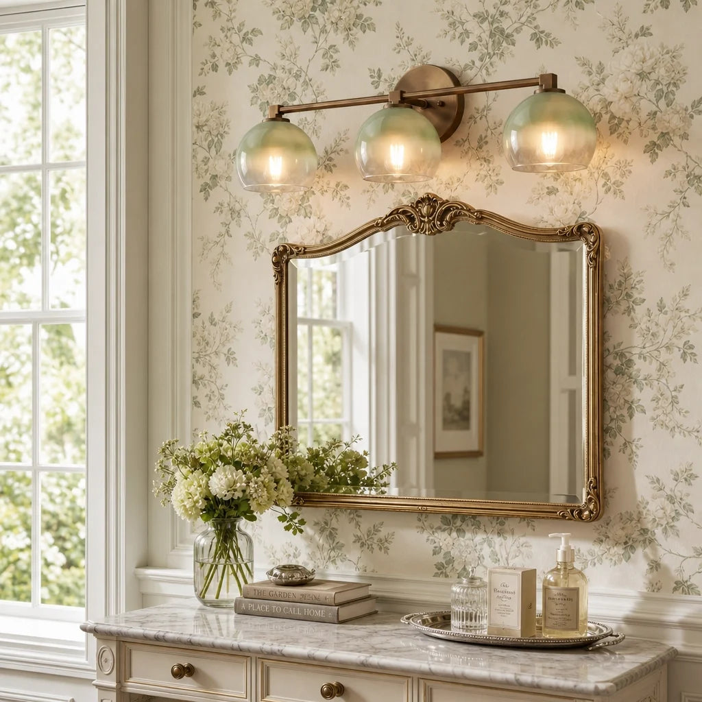 Moderne glazen badkamerwandlamp