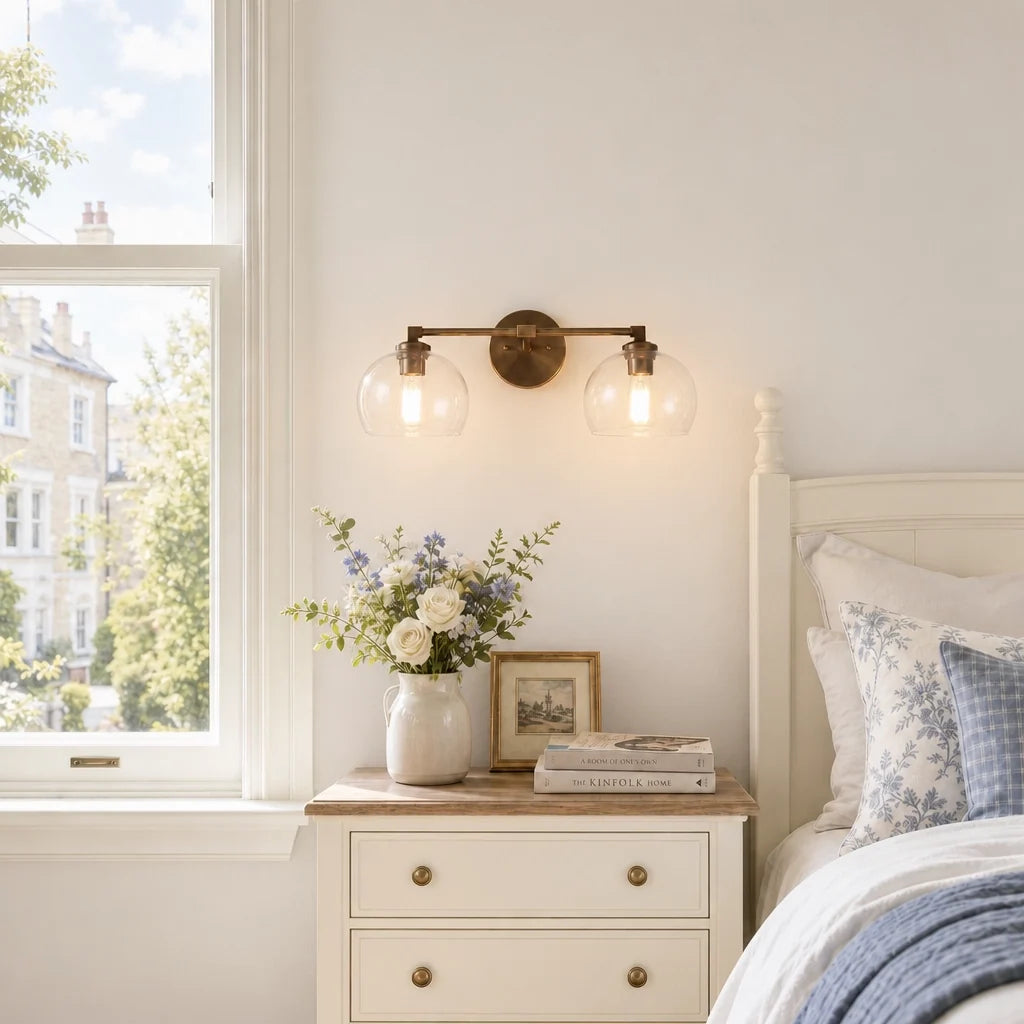 Moderne glazen badkamerwandlamp