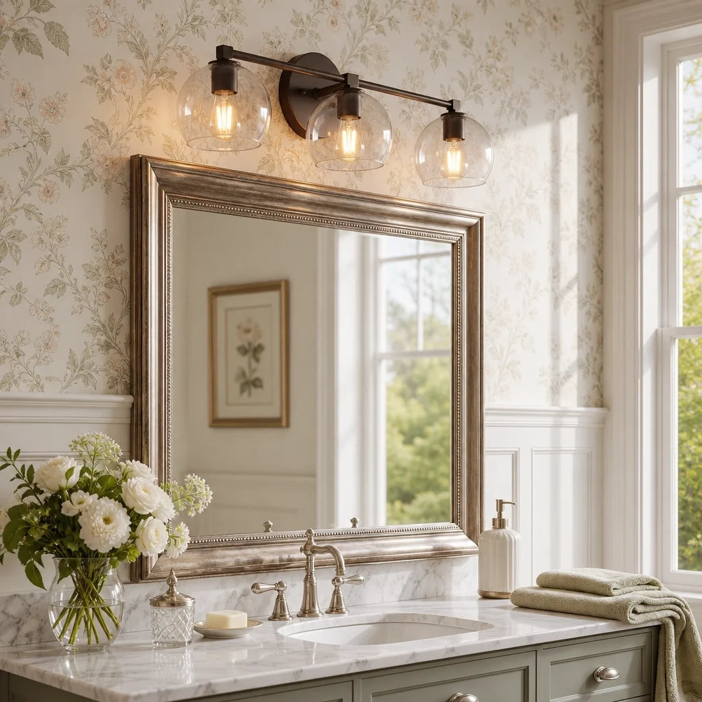 Moderne glazen badkamerwandlamp