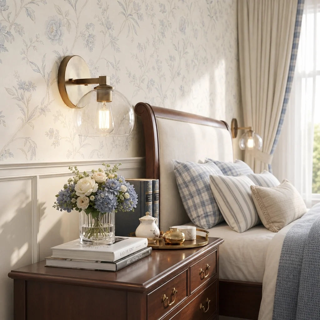 Moderne glazen badkamerwandlamp