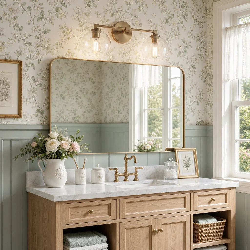 Moderne glazen badkamerwandlamp