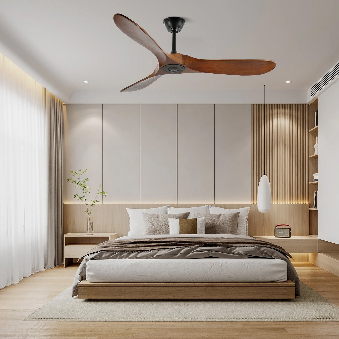 Modern wooden ceiling fan