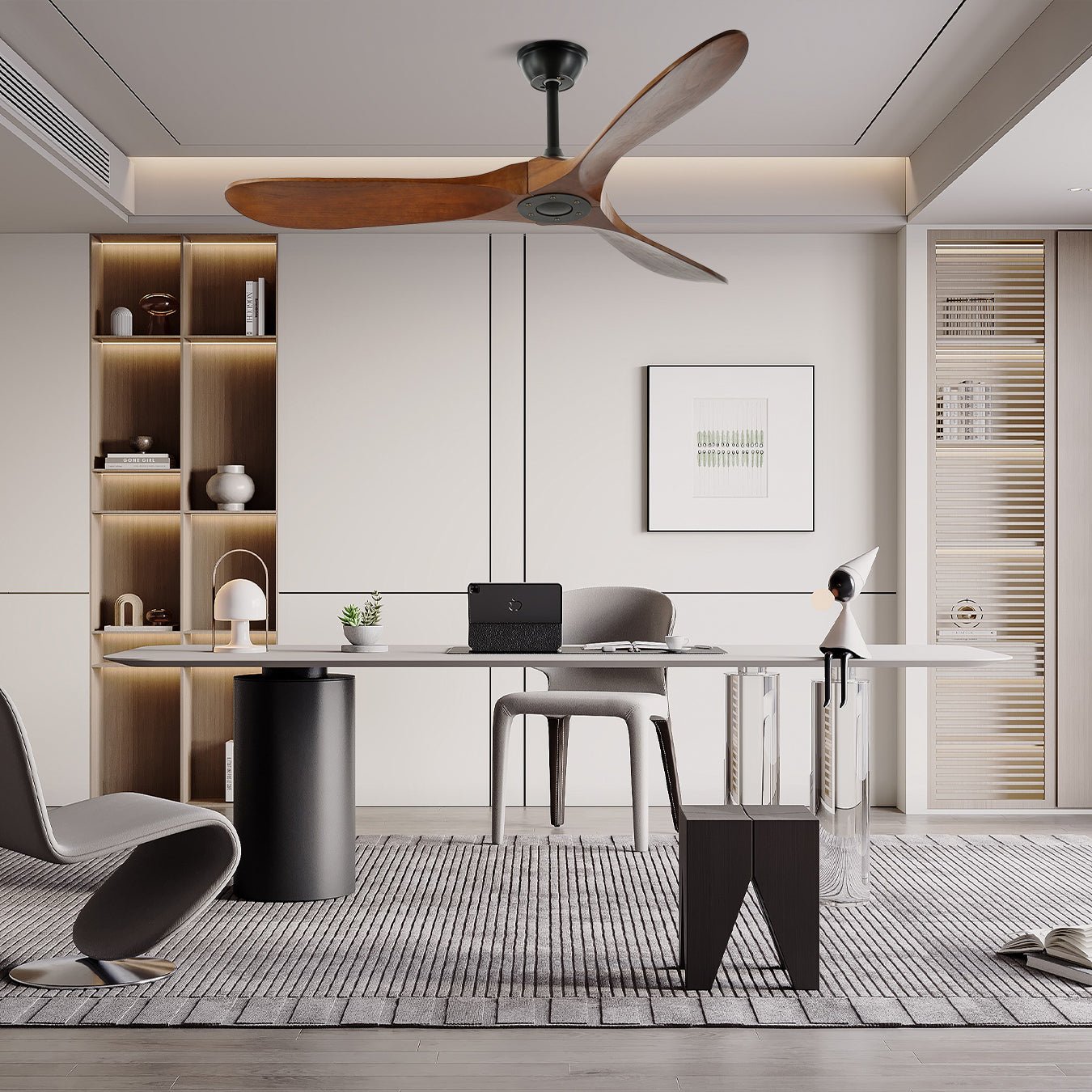 Modern wooden ceiling fan