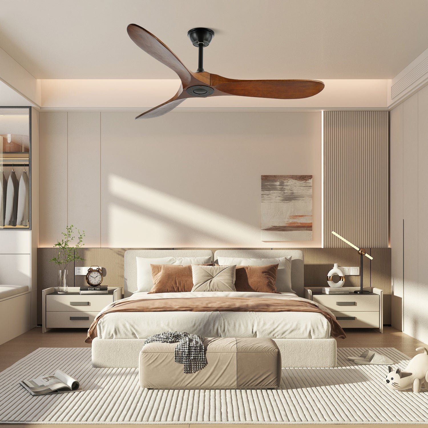 Modern wooden ceiling fan