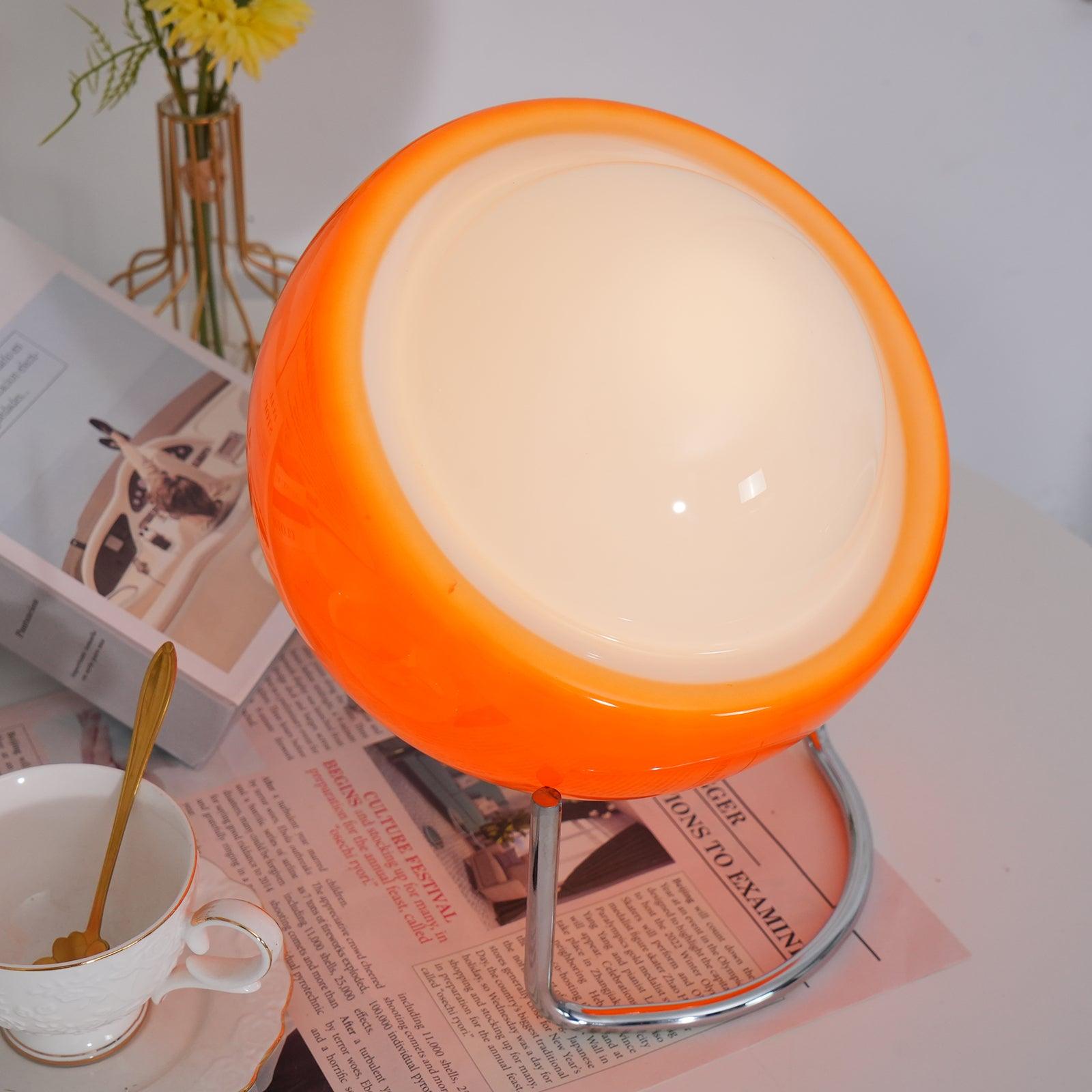 Nowoczesna lampa stołowa Bauhaus ze szkła i metalu