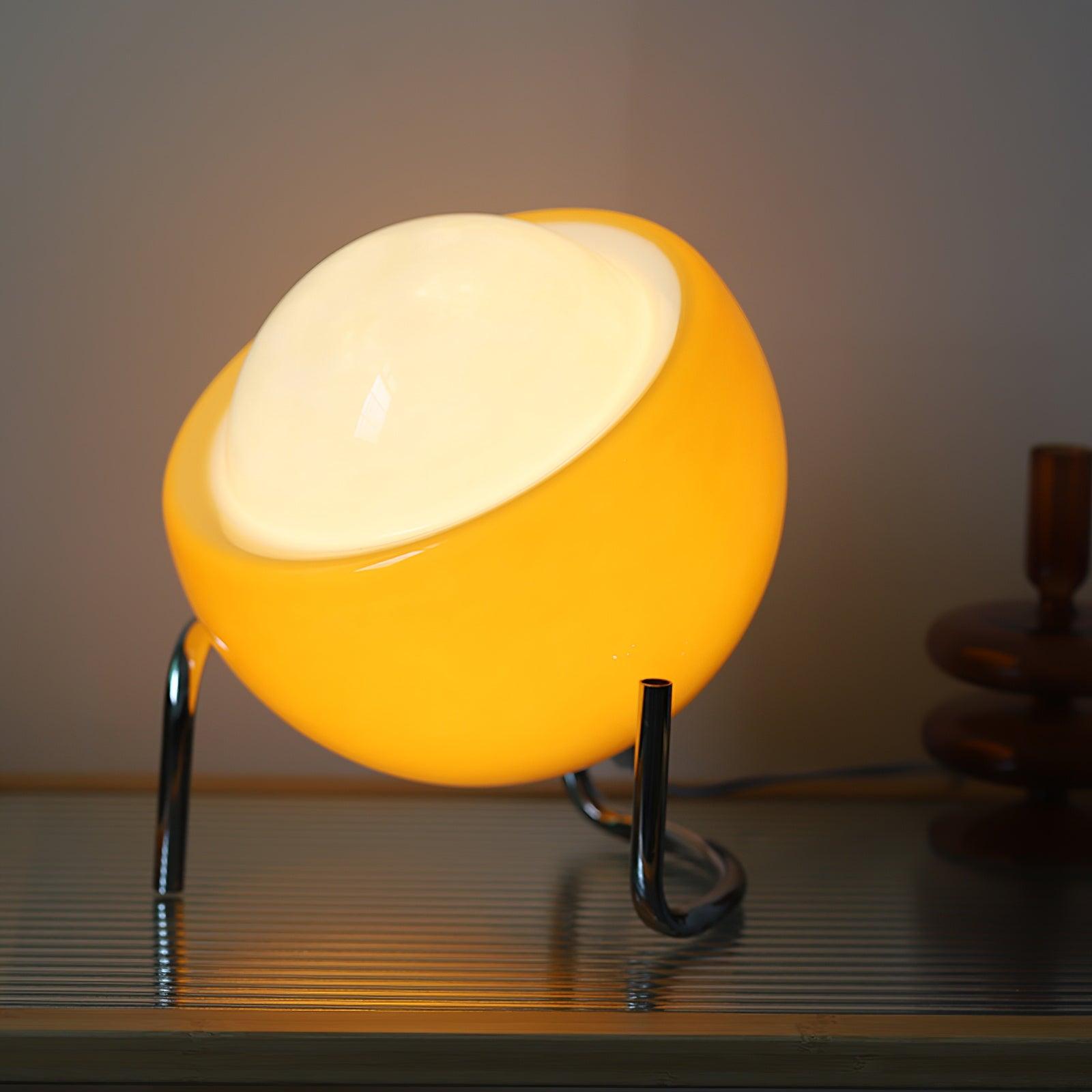 Moderne Bauhaus tafellamp van glas en metaal