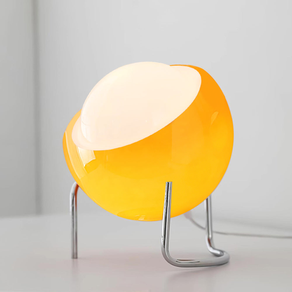 Nowoczesna lampa stołowa Bauhaus ze szkła i metalu