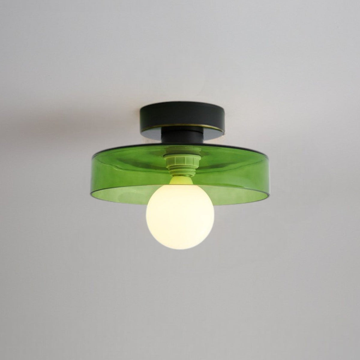 Okrągła lampa sufitowa Japandi z kulistym kloszem