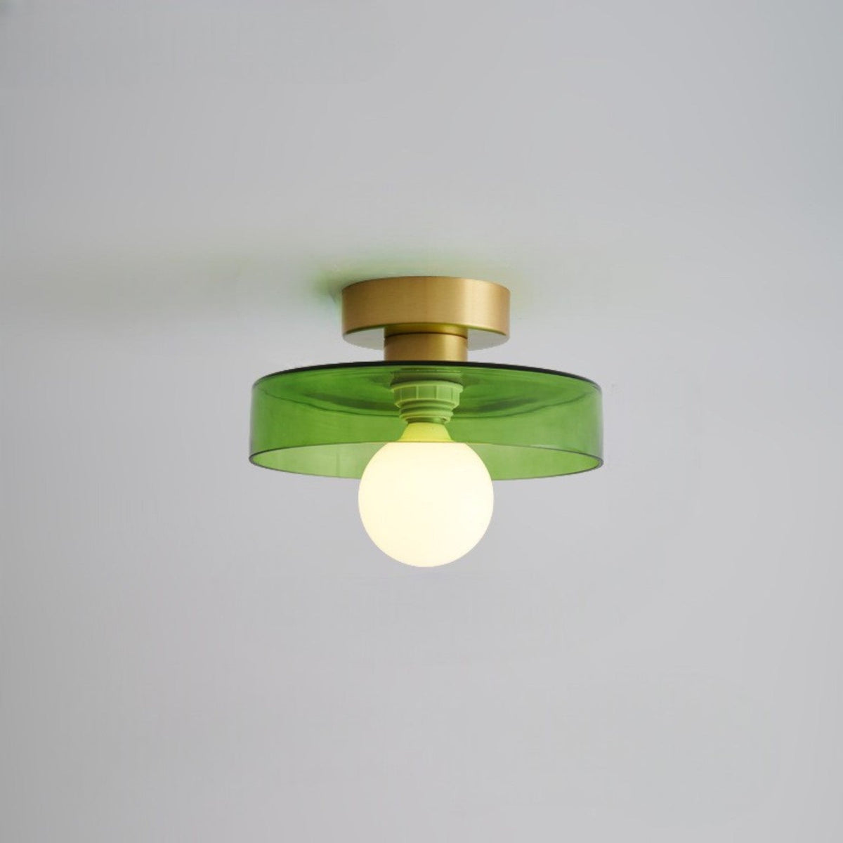 Okrągła lampa sufitowa Japandi z kulistym kloszem