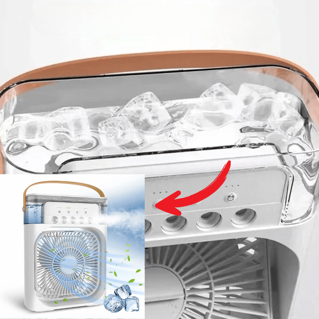 Portable mini humidifier with 2-in-1 fan – desktop cooling
