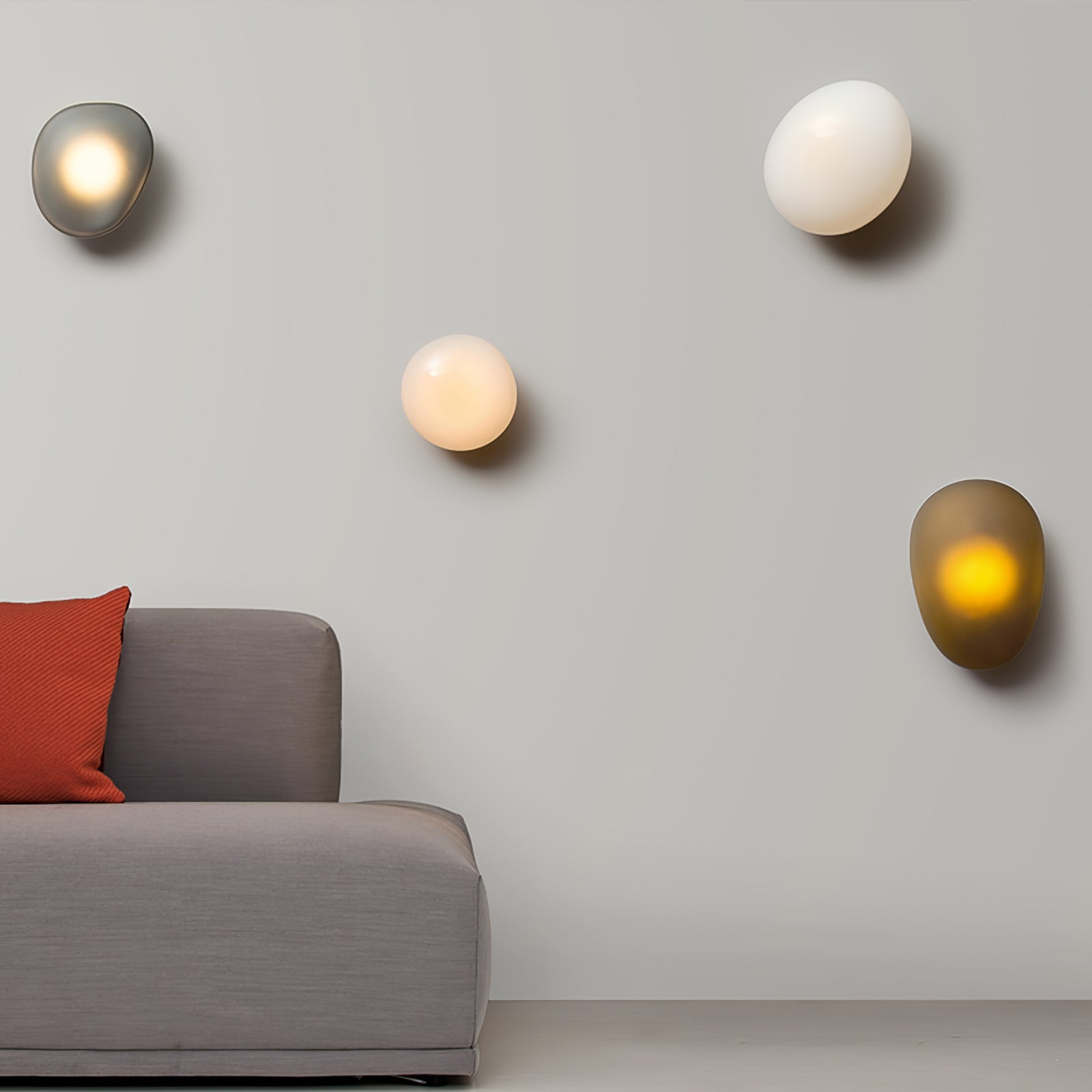 LED-wandlamp met organische stenen vorm