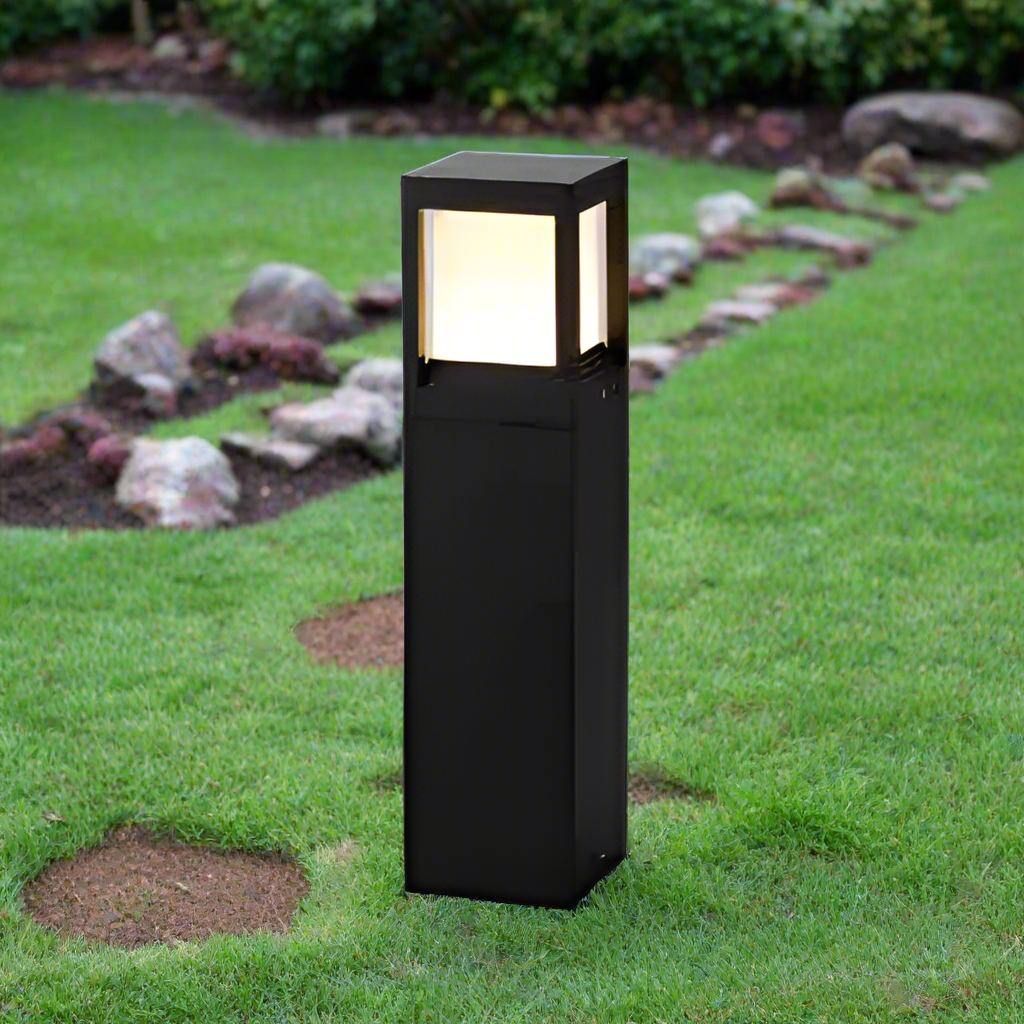 Zewnętrzna solarna lampa ścieżkowa z podświetloną górą