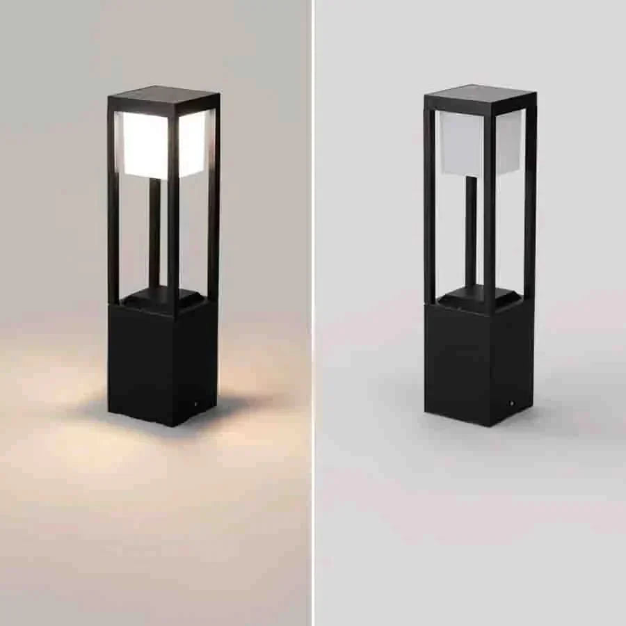 Zewnętrzna solarna lampa ścieżkowa z podświetloną górą