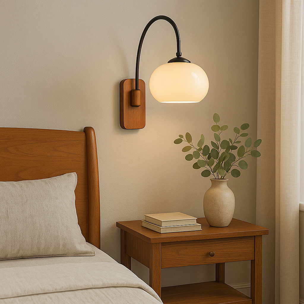 Minimalistyczna obrotowa lampa ścienna Khaki Bauhaus