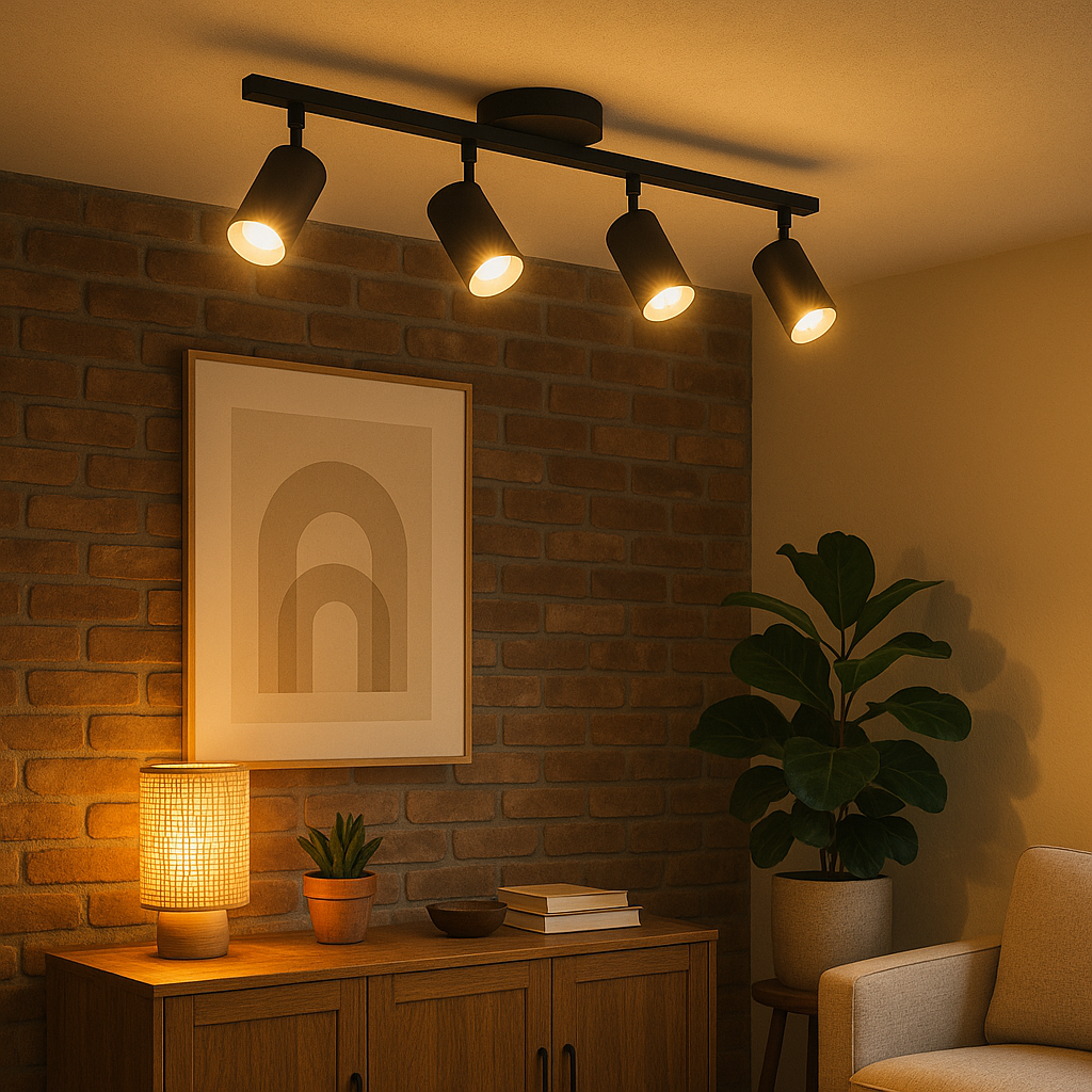 Nowoczesna lampa sufitowa 4-głowicowa