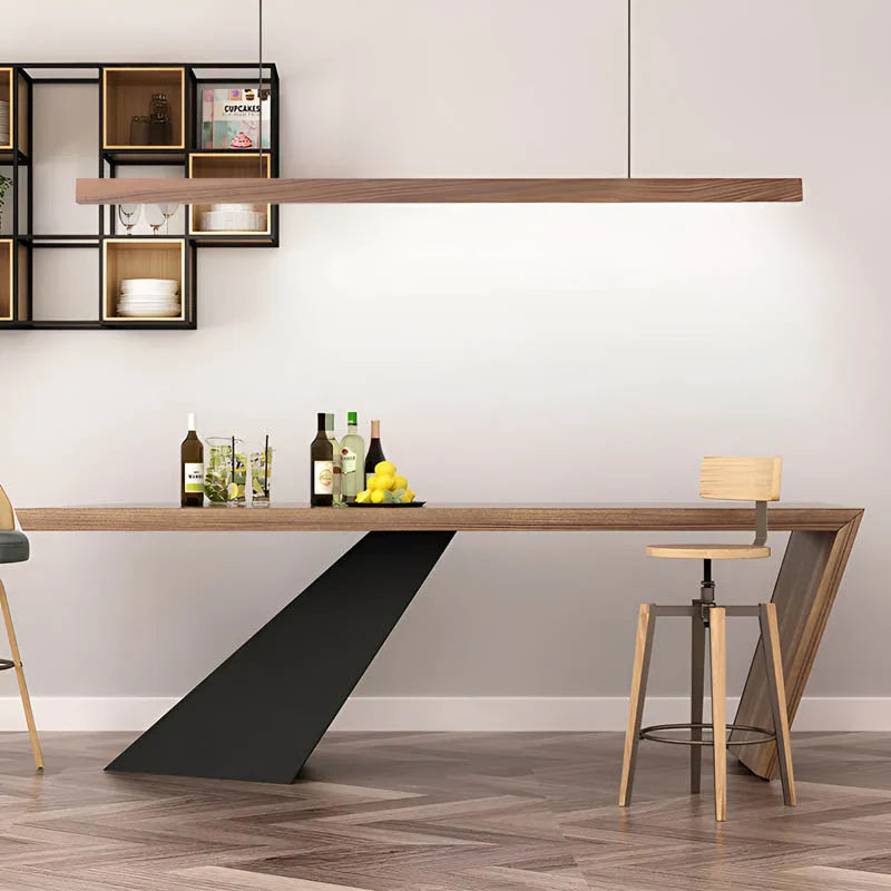 Drewniana liniowa lampa wisząca LED Gindo