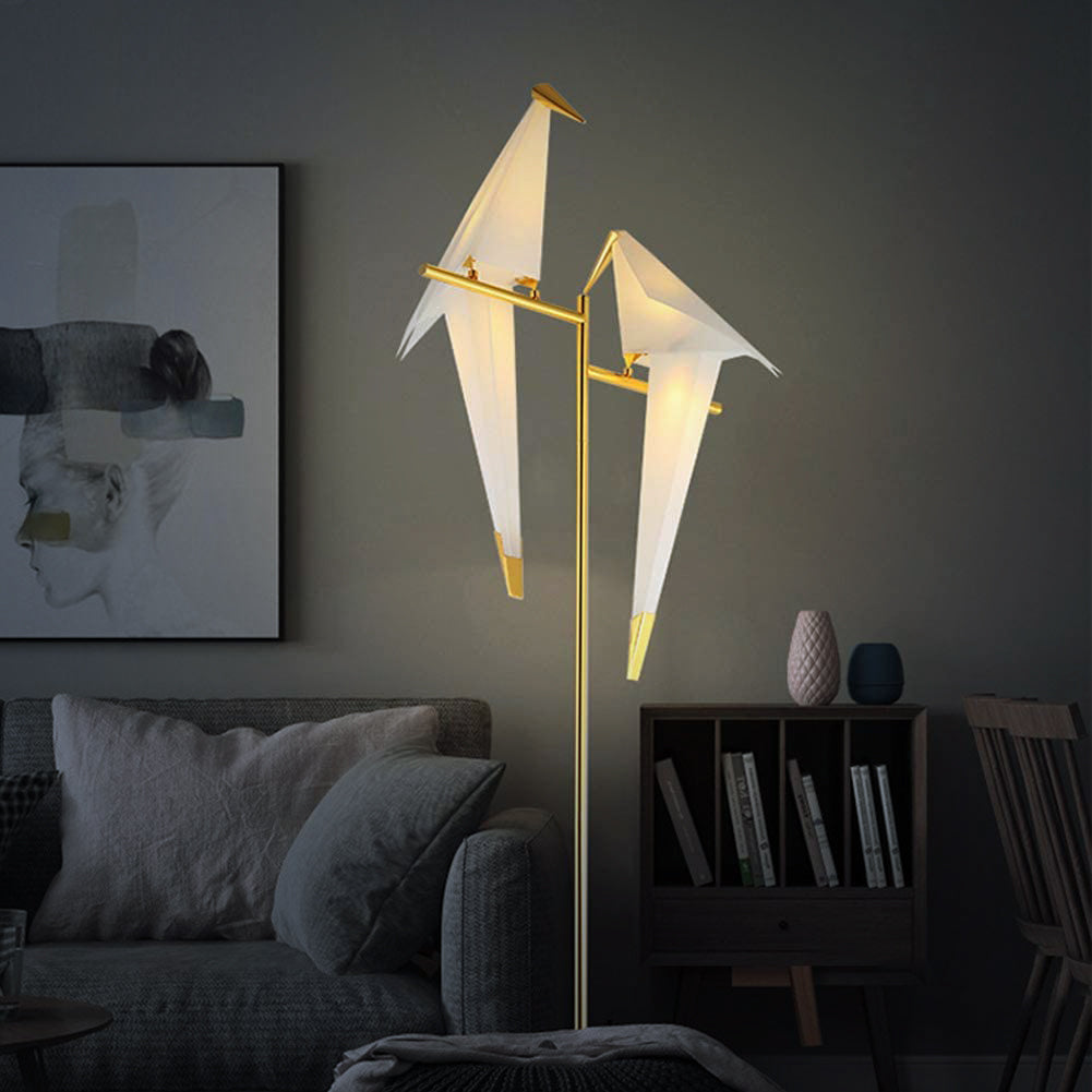 Esthetische magnetische origami wandlamp in vogelvorm