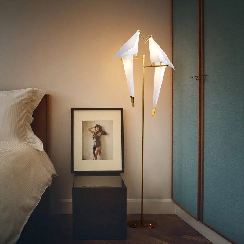 Esthetische magnetische origami wandlamp in vogelvorm