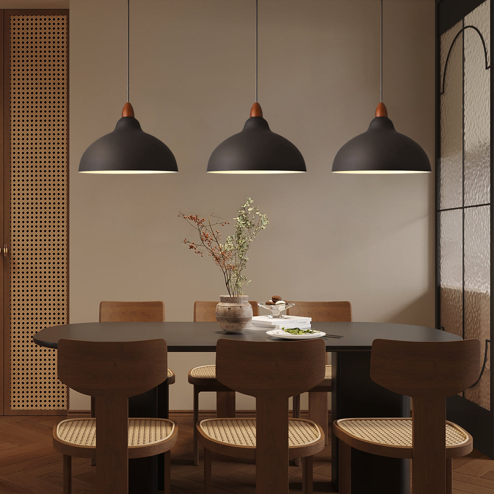 Minimalistyczna skandynawska lampa wisząca w kształcie kopuły