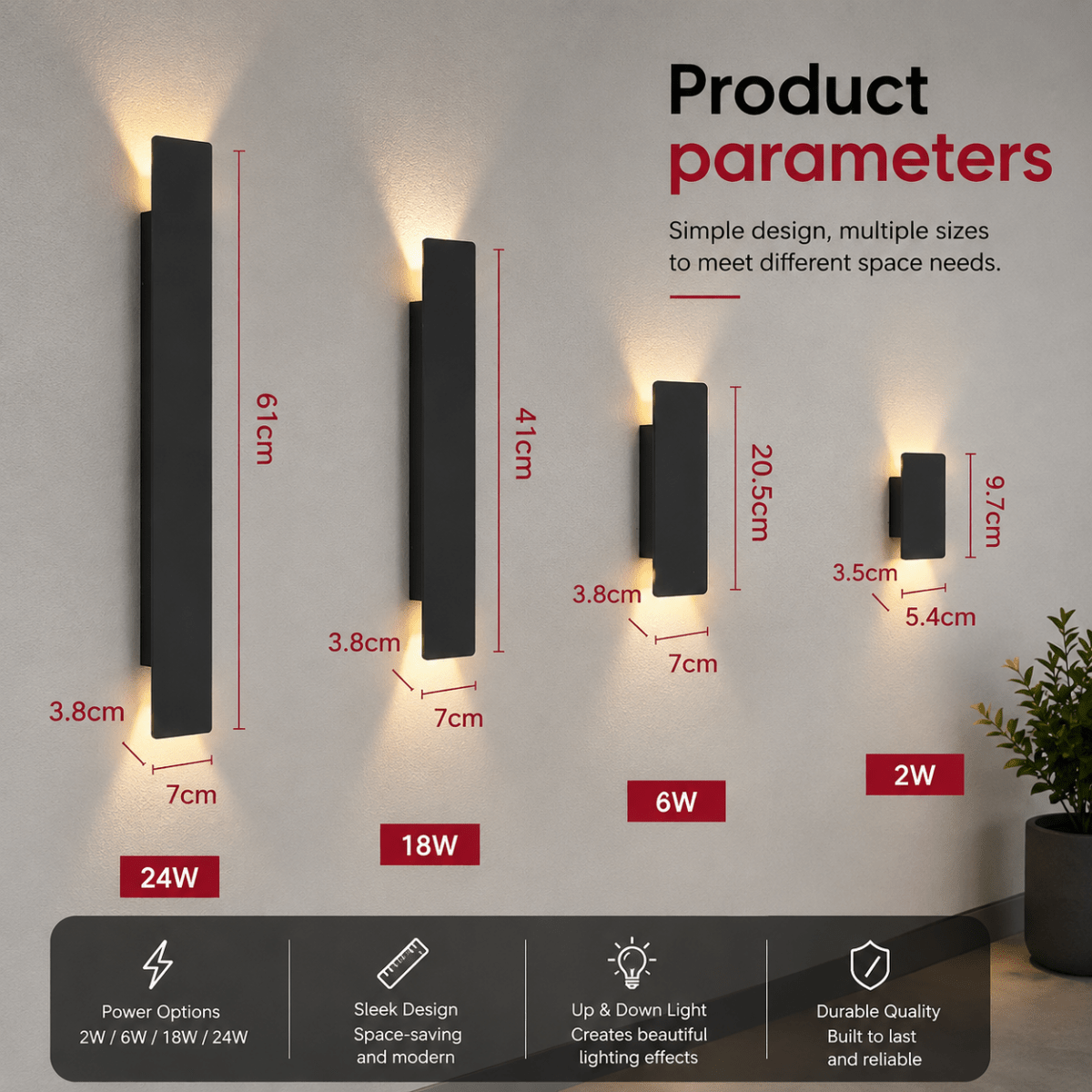 Elegant Outdoor LED Wall Sconce with a Modern Design