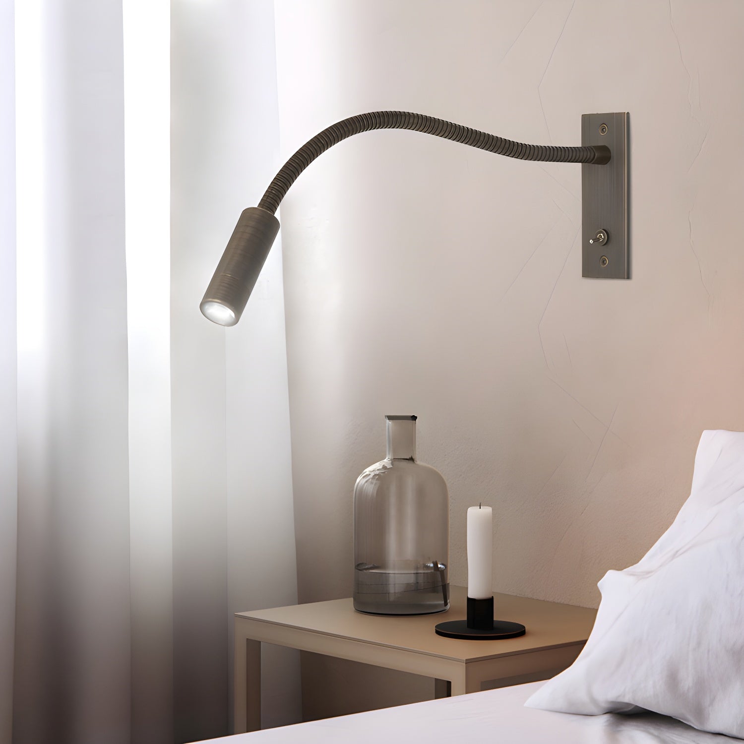 Flexibele LED-wandlamp met buigbare arm