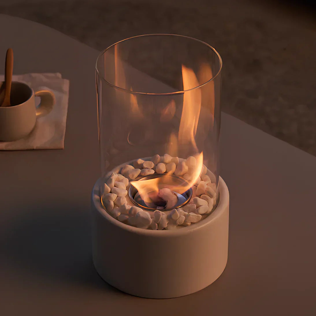 Decoratieve bio-ethanol tafelhaard voor sfeerverlichting