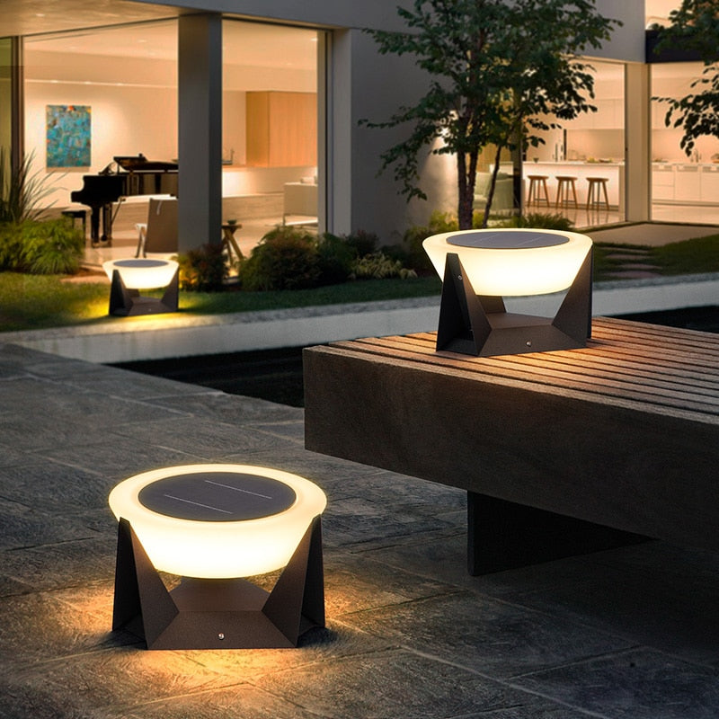Zonne-energie buitenlampen met modern koel licht
