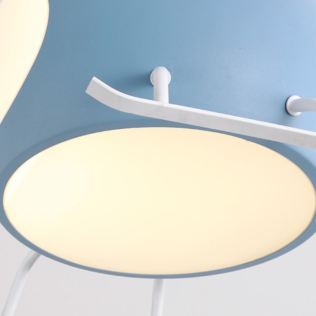 Colorful ceiling lamp with helicopter fan for a child's room