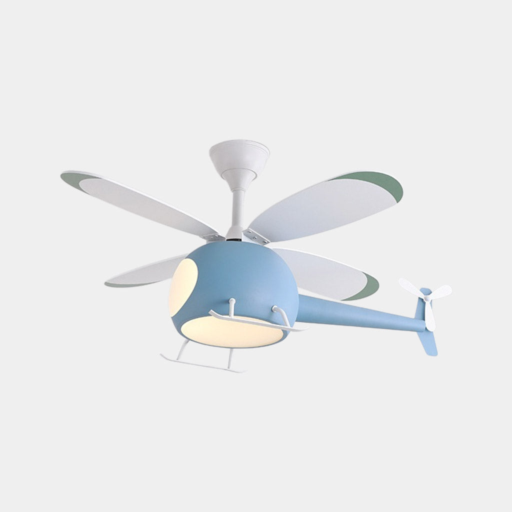 Colorful ceiling lamp with helicopter fan for a child's room