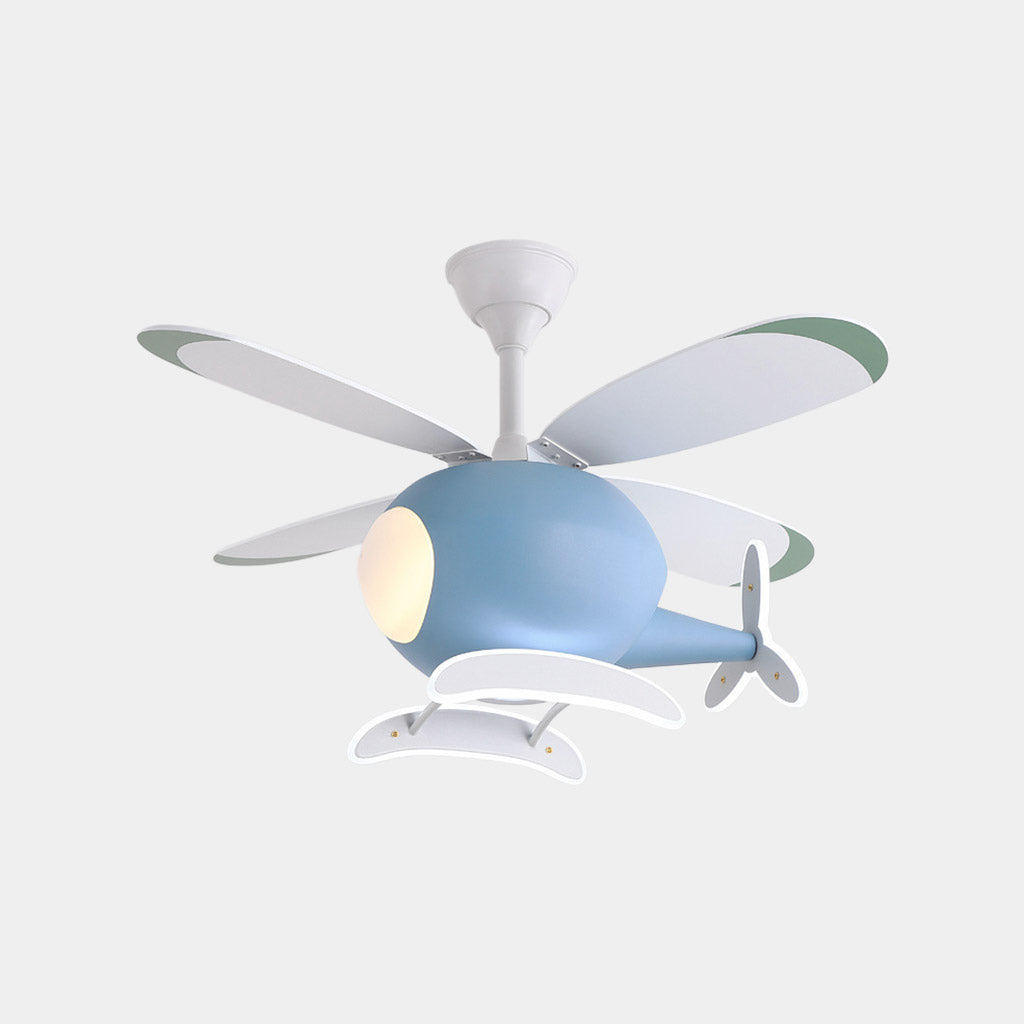 Colorful ceiling lamp with helicopter fan for a child's room