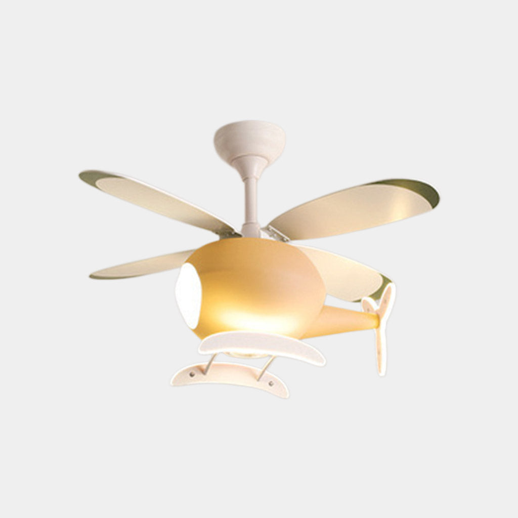 Colorful ceiling lamp with helicopter fan for a child's room