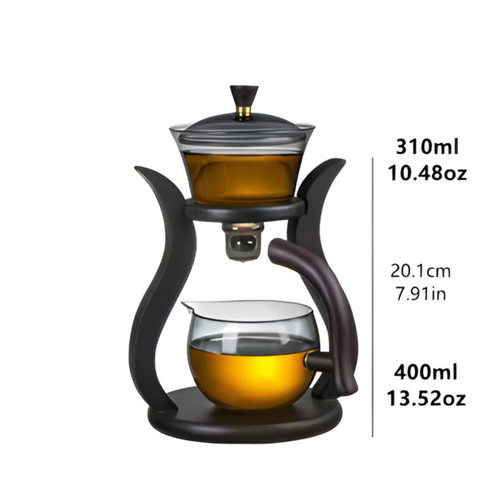 Glass tea infuser with wooden stand