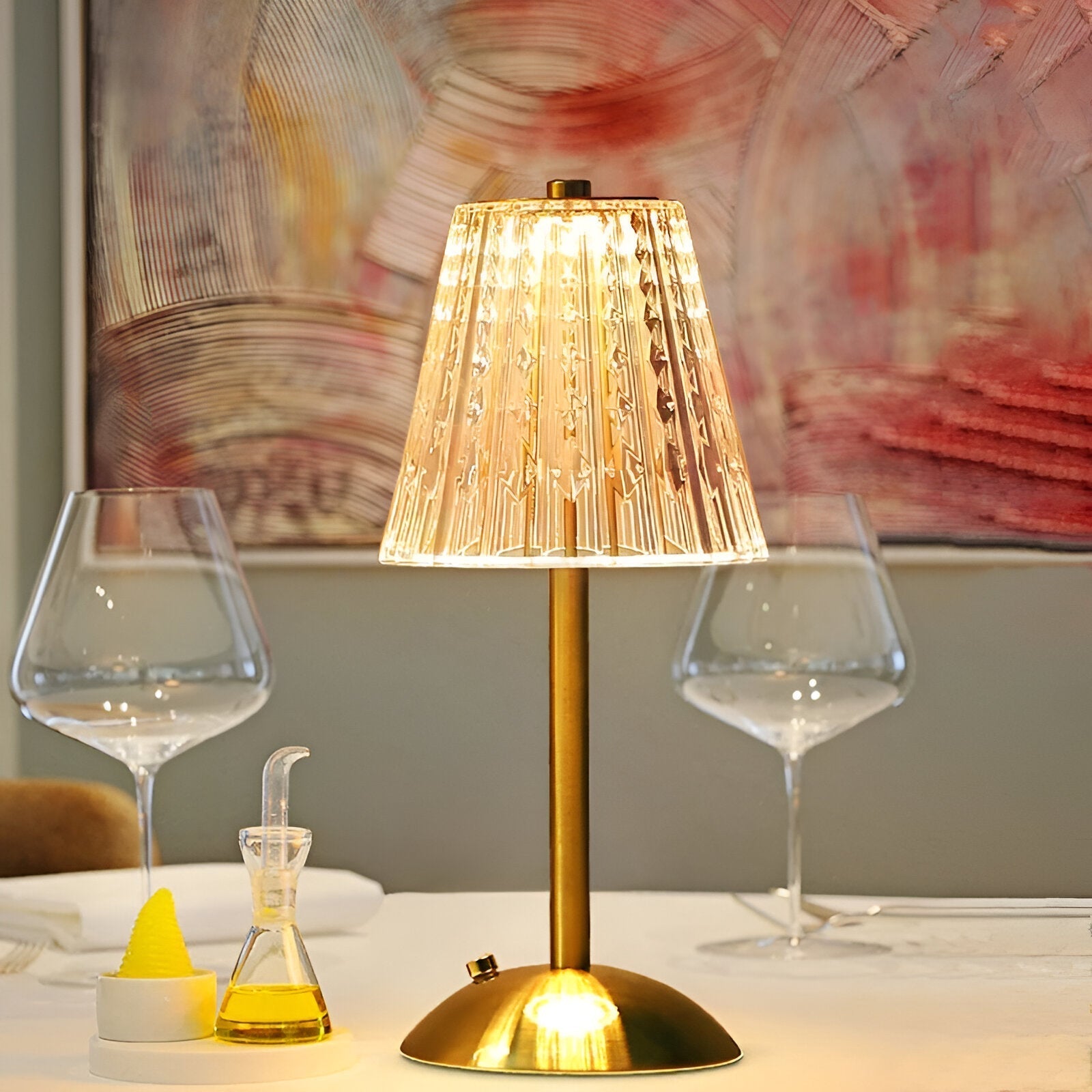 Elegancka bezprzewodowa lampa stołowa LED w stylu vintage
