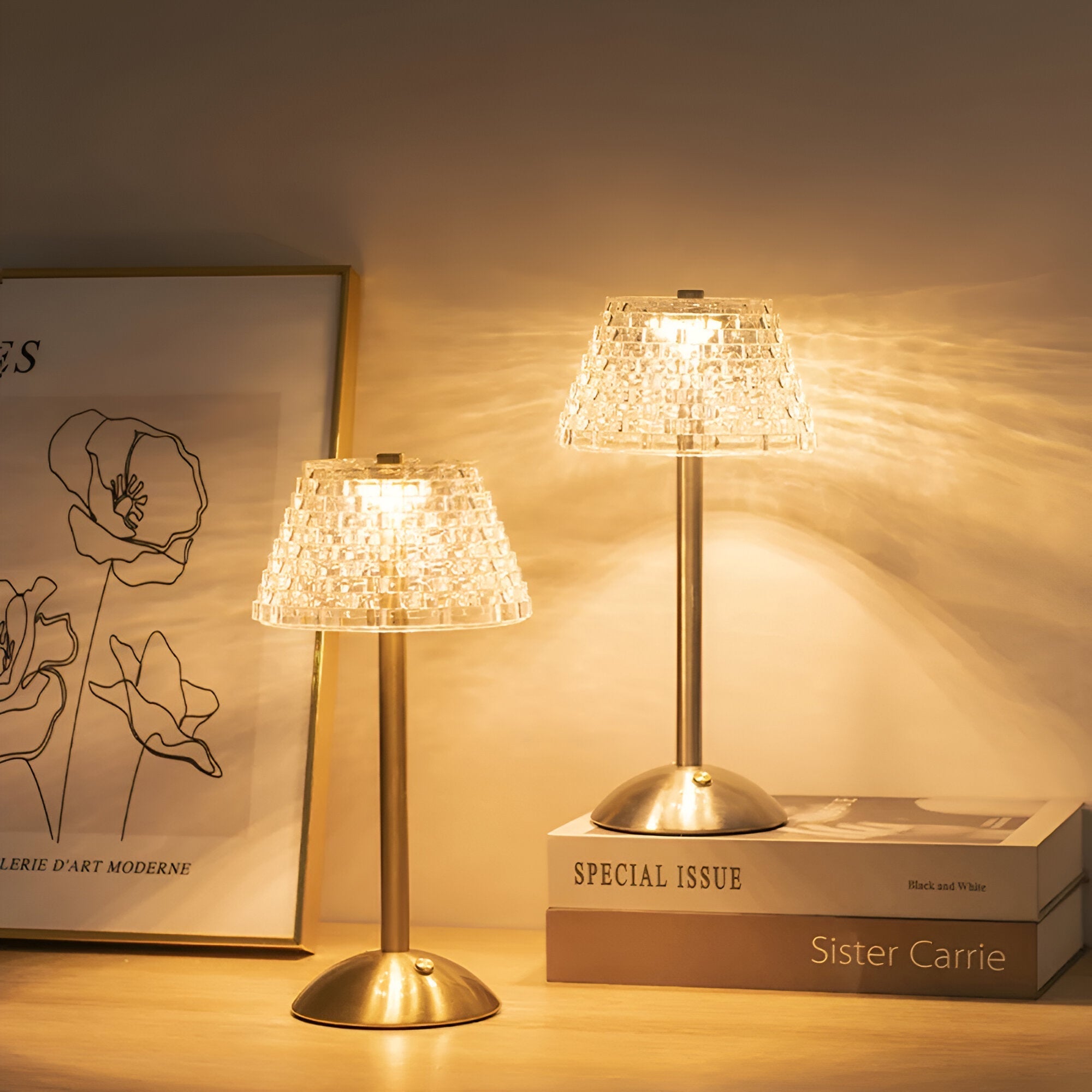 Elegancka bezprzewodowa lampa stołowa LED w stylu vintage