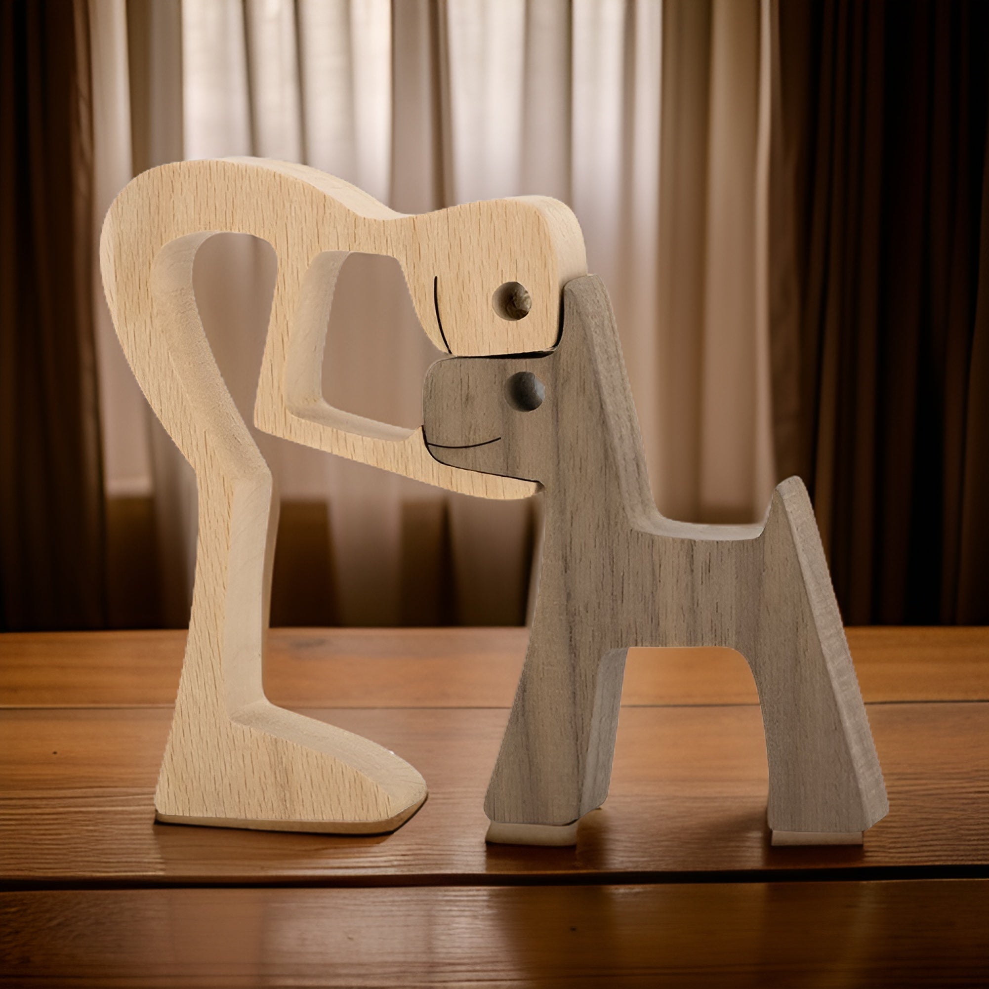 Wooden decorative figurine of a couple