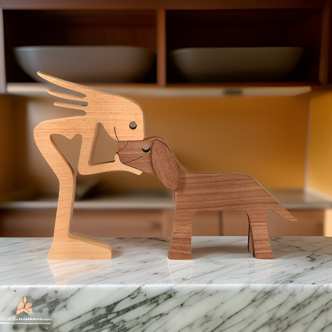 Wooden decorative figurine of a couple