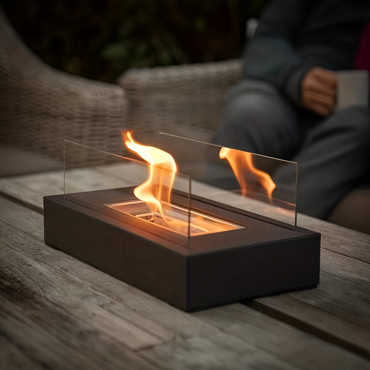 Rechthoekige biohaard voor op tafel met glazen panelen