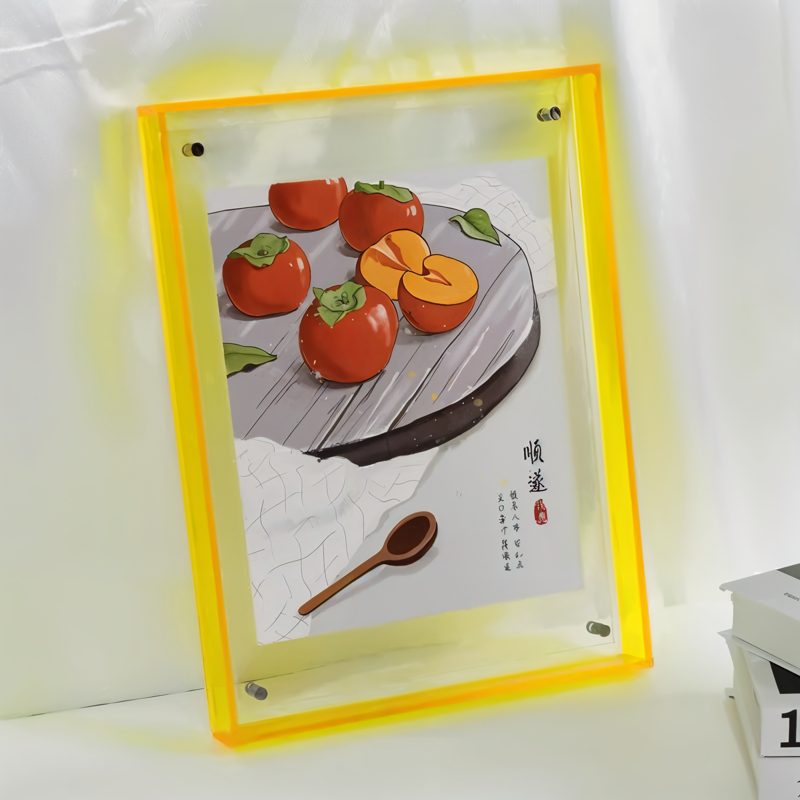 Acrylic photo frame in neon color