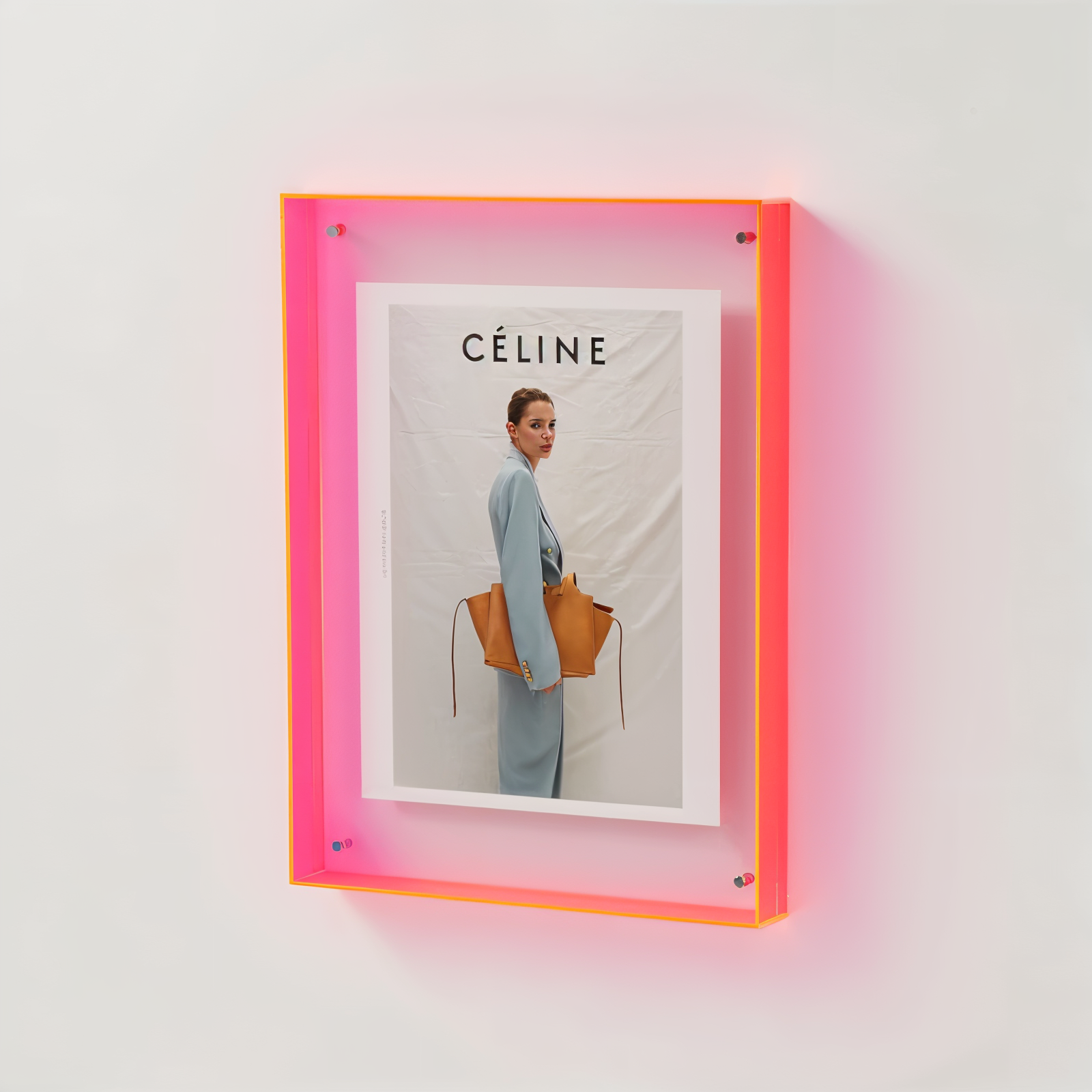 Acrylic photo frame in neon color