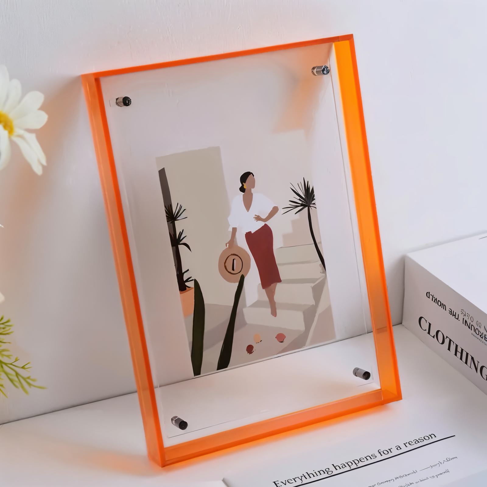 Acrylic photo frame in neon color