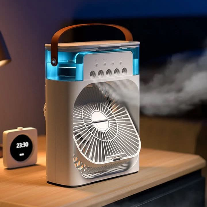 Portable mini humidifier with 2-in-1 fan – desktop cooling