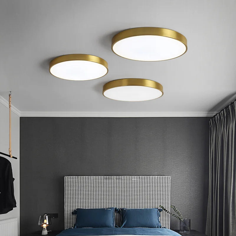 Ronde plafondlamp met vlakke vorm